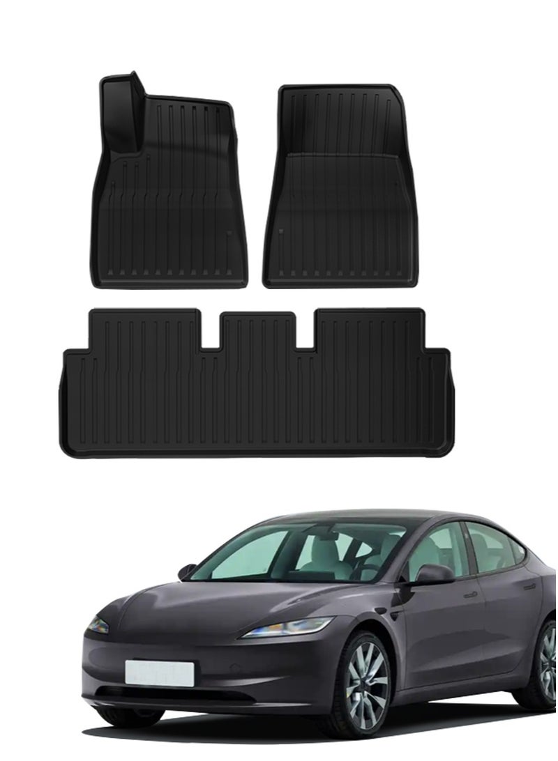 Car mat, suitable for Tesla Model3 car mat, 3D customized, 2025 model, TPE all-weather wear-resistant, anti-slip, easy to clean, high-grade mat. - Image 1