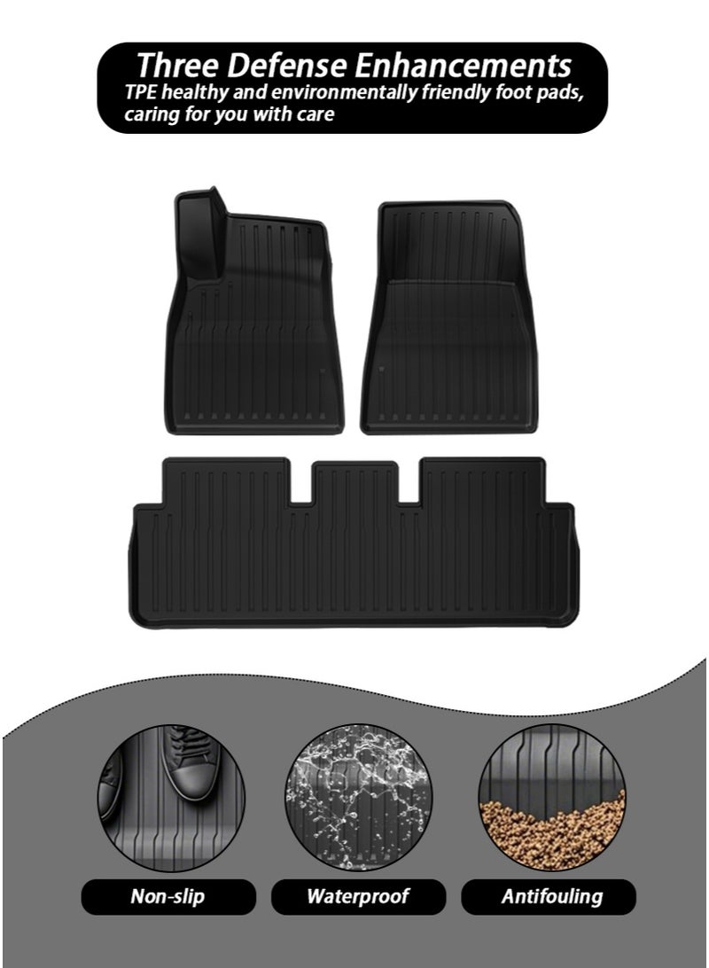Car mat, suitable for Tesla Model3 car mat, 3D customized, 2025 model, TPE all-weather wear-resistant, anti-slip, easy to clean, high-grade mat. - Image 2