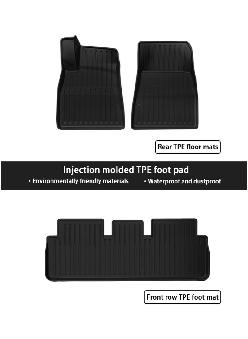 Car mat, suitable for Tesla Model3 car mat, 3D customized, 2025 model, TPE all-weather wear-resistant, anti-slip, easy to clean, high-grade mat. - Image 3
