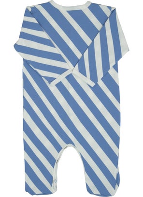 Jrmori Sideways Stripe Printed Jumpsuit with Snap Fasteners  - Image 2