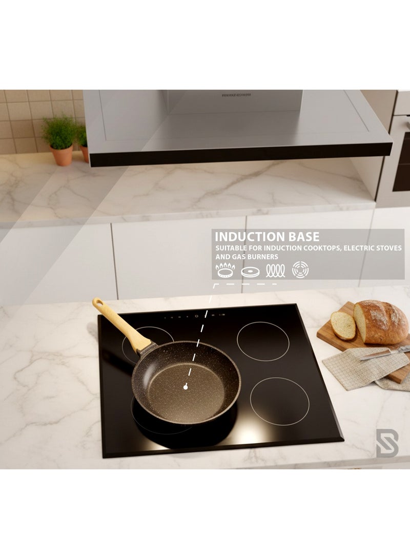 Bidstone 24cm Granite Frying Pan – 1.7 L Nonstick Saute Pan with Stay-Cool Handle & Hanging Loop – Multi-Layer Coating (Grey) - Image 5