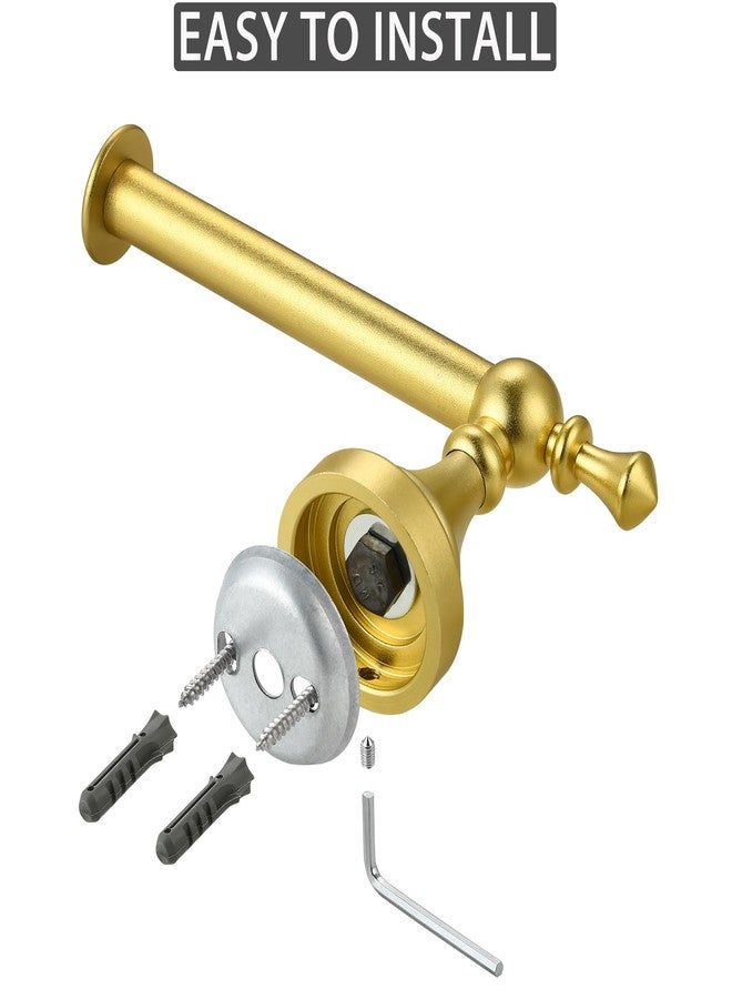Katezon Toilet Paper Holder Wall Mount - Retro Round Golden Yellow Tissue Roll Holders for Mega Roll, Premium Aluminum Toilet Paper Roll Holder for Bathroom, Washroom, Rustproof (Gold) - Image 5