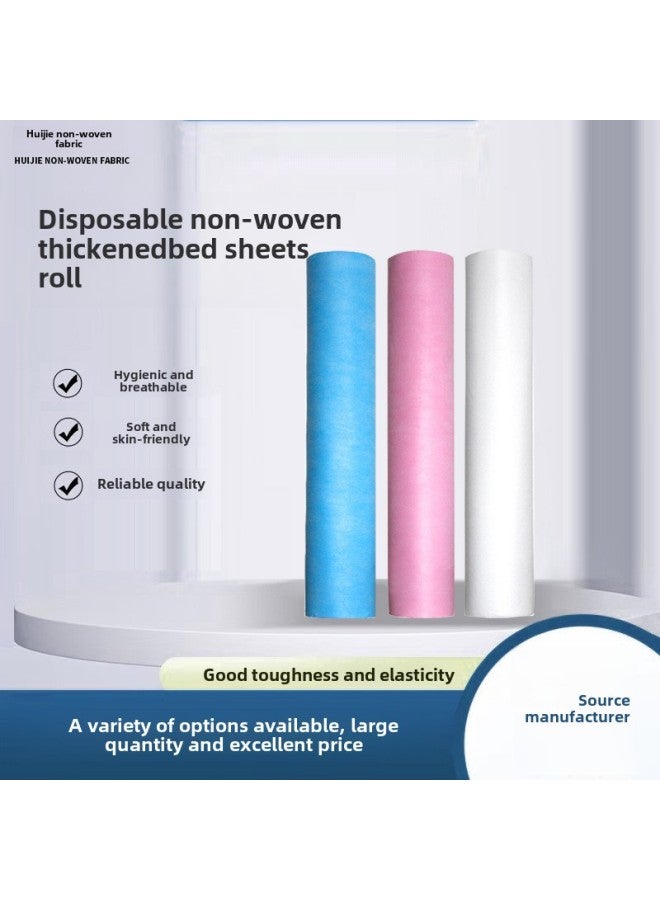 Disposable Non-woven Thick Bed Sheet Roll With Hole Beauty Salon Special Breathable Bed Sheet Massage Massage Mattress Wholesale-Color:15g Pink Bed Sheet Roll-Specification:80*180cm 50 Sheets/roll  - Image 1