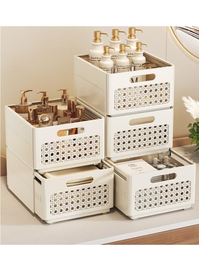 Golden 6 Pack Retractable Storage Box, Stackable Plastic Drawer Storage Box,Multifunctional Organizer and Storage Bins for Kitchen,Refrigerator,Cabinets,Wardrobes,Bathroom,Office(Large) - Image 4