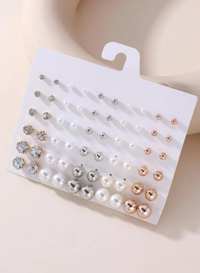 تايك تو مجموعة من 30 - أقراط بفصوص ولؤلؤ صناعي