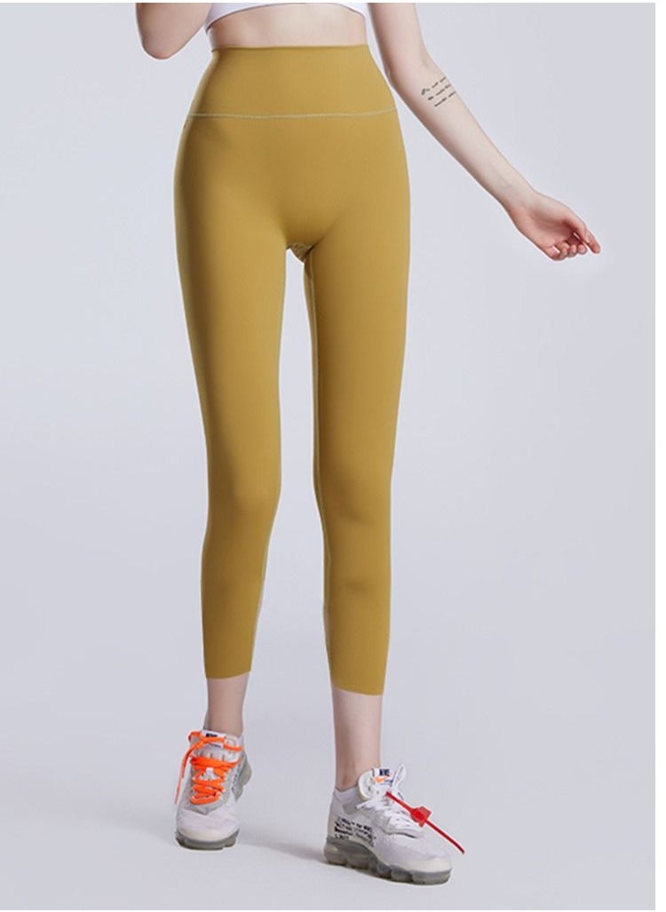 Loquat - Solid Stretch Yogo Pants Yellow - Image 1