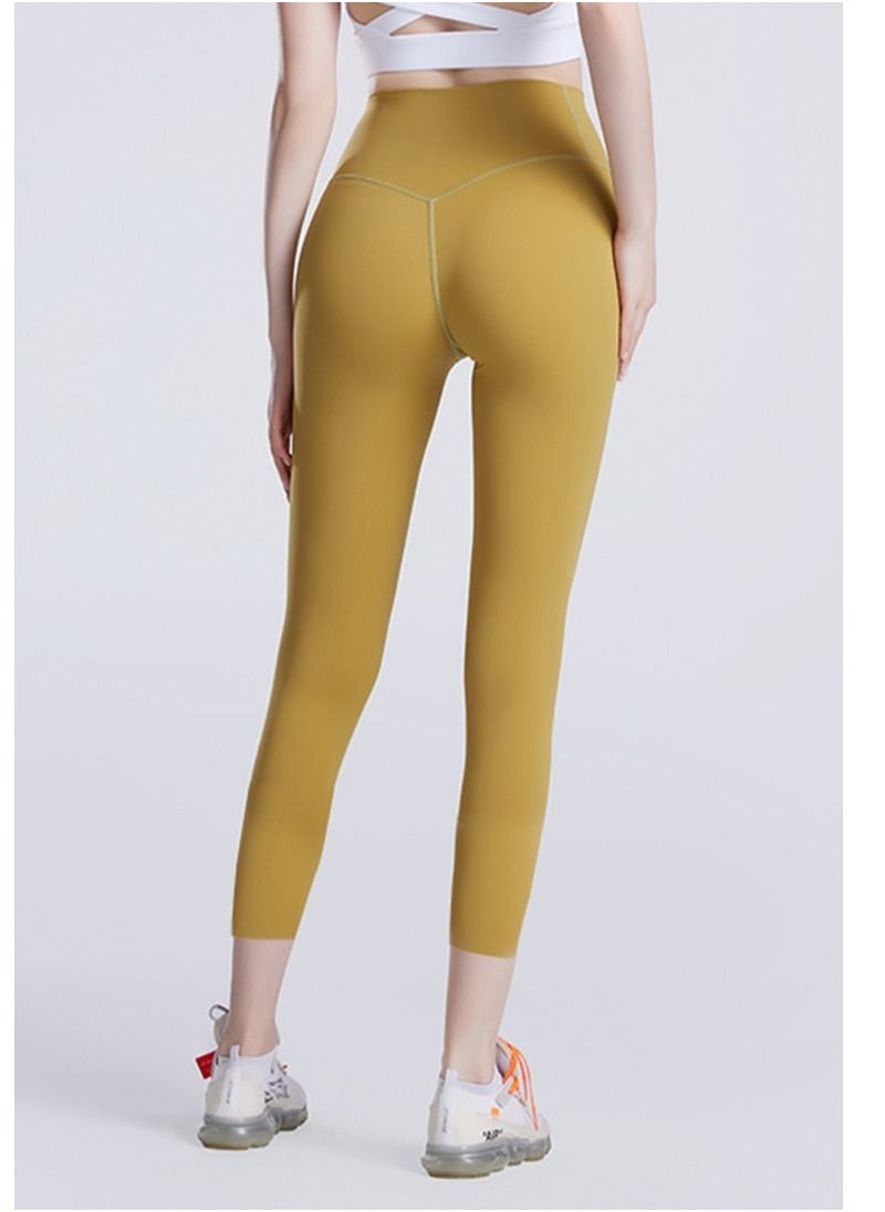 Loquat - Solid Stretch Yogo Pants Yellow - Image 1
