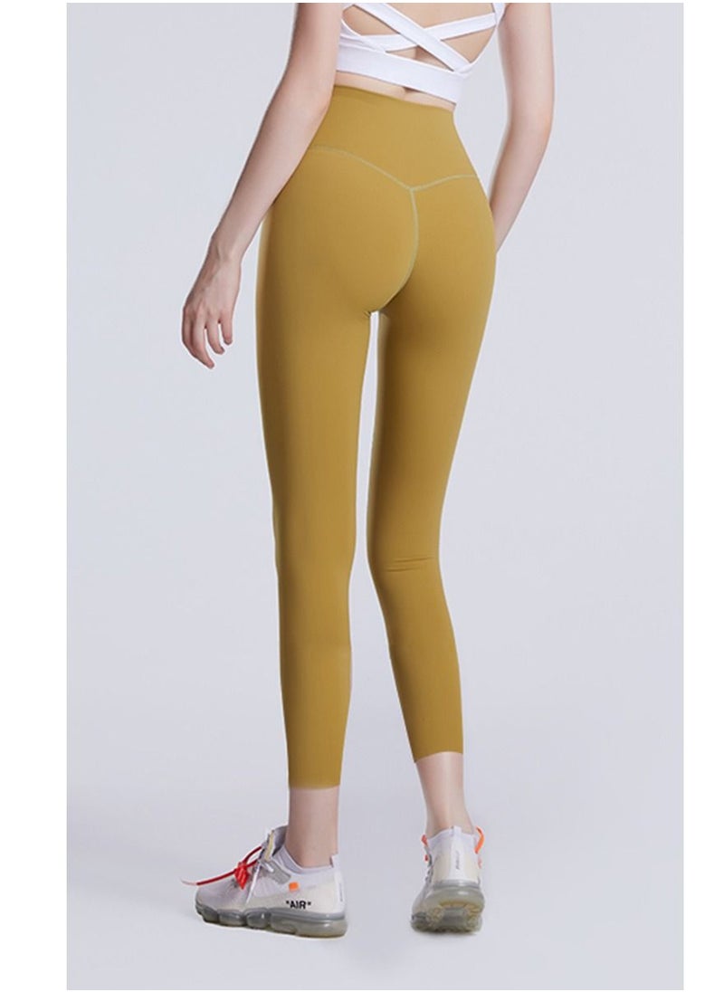 Loquat - Solid Stretch Yogo Pants Yellow - Image 1