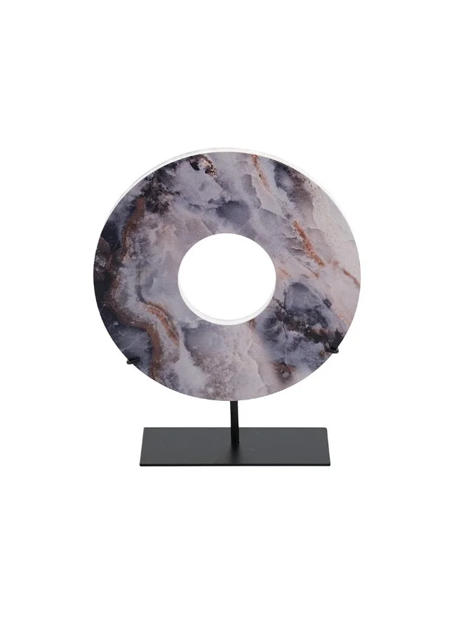 DANUBE HOME Danube Home Norwich Disc On Stand Decor - 22X7X27 Cm Multi Color Wood & Metal Figurine Trendy Room Accessories For Stylish Decor Unique Tabletop Accent Piece Decorative Home Accessories