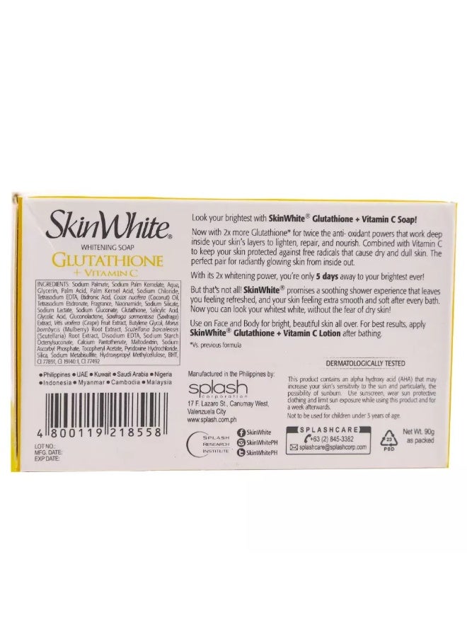 Skin White Glutathione +Vitamin C Whitening Bath Soap for Face and Body- 90gms - Image 2