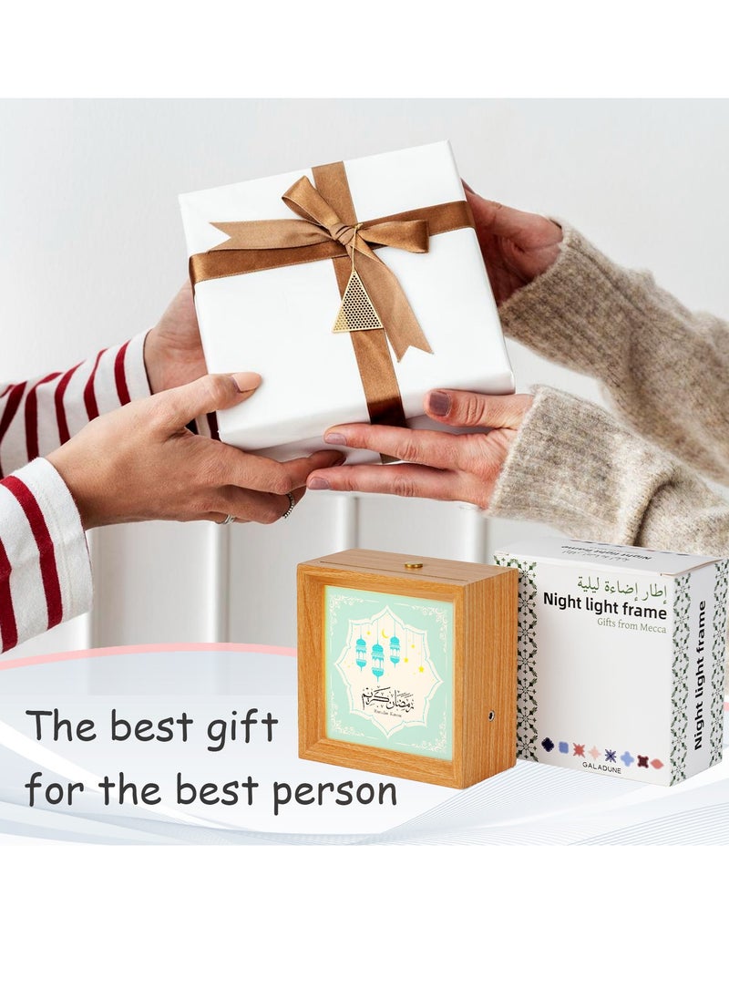 GALADUNE Wooden Night Light, Touch Control Table Lamp, Multi-Brightness with Continuous Dimming, Room, Holiday Party Decor, Replaceable Photo DIY Night Light Gift  - Image 3