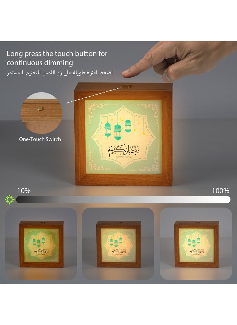 GALADUNE Wooden Night Light, Touch Control Table Lamp, Multi-Brightness with Continuous Dimming, Room, Holiday Party Decor, Replaceable Photo DIY Night Light Gift  - Image 4