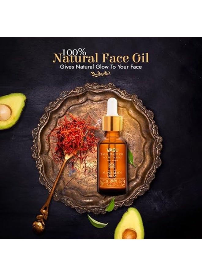 فاسو زيت فاسيو للجمال للوجه غني بزيت كومكومادي - زيت وجه طبيعي 100%، يمنح وجهك إشراقة طبيعية، مزيج فريد من 5 زيوت ثمينة مع أعشاب فعالة - 25 مل. - Image 2