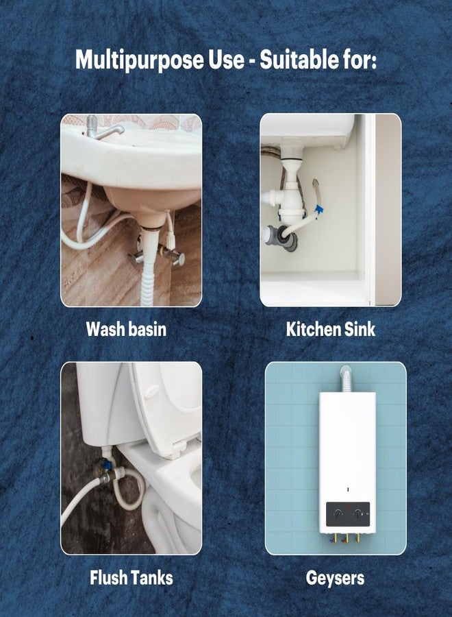 Johnson Bathrooms Johnson 4-Pack 24" PTMT Braided Pipe with Glassy Nut, Polytrimethylene Terephthalate, Star White, Corrosion-Resistant, Anti-Scaling, High-Temperature Resistant, Durable Plumbing Connection Solution - Image 2