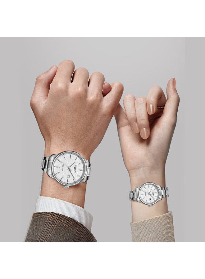 Rossini Watch For Men And Women, Couple's Watch, Quartz Watch With White Dial And Steel Strap 6240201/6240202 - Image 4