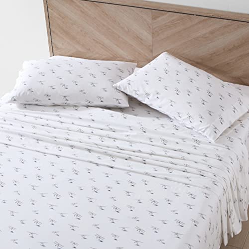 Eddie Bauer - Full Sheets, Cotton Percale Bedding Set, Crisp & Cool, Stylish Luxurious Bedding Set, Dorm Room Essentials (Sea Plane, Full) - Image 2