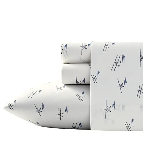 Eddie Bauer - Full Sheets, Cotton Percale Bedding Set, Crisp & Cool, Stylish Luxurious Bedding Set, Dorm Room Essentials (Sea Plane, Full) - Image 1