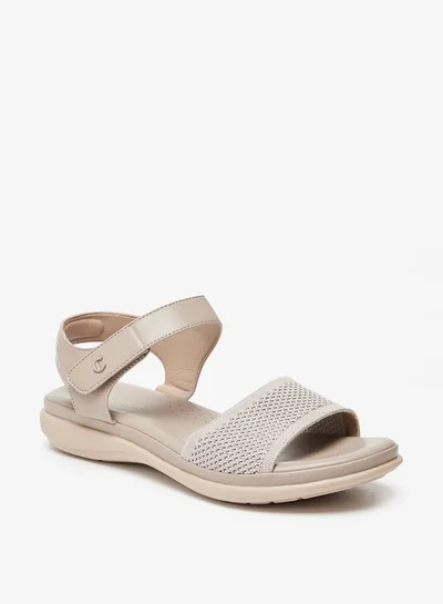 Le Confort Women's Solid Ankle Strap Sandals with Hook and Loop Closure
