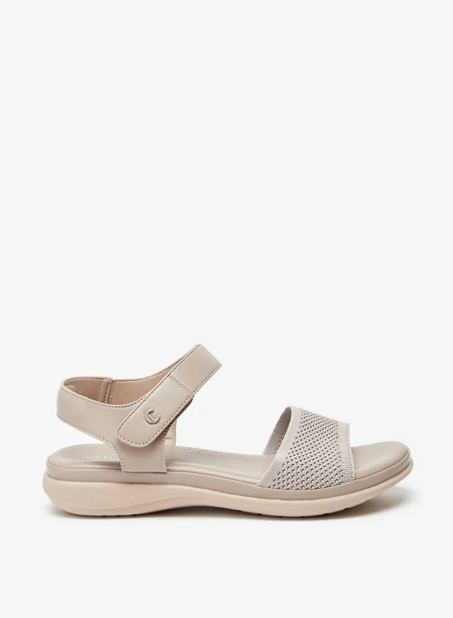 Le Confort Women's Solid Ankle Strap Sandals with Hook and Loop Closure