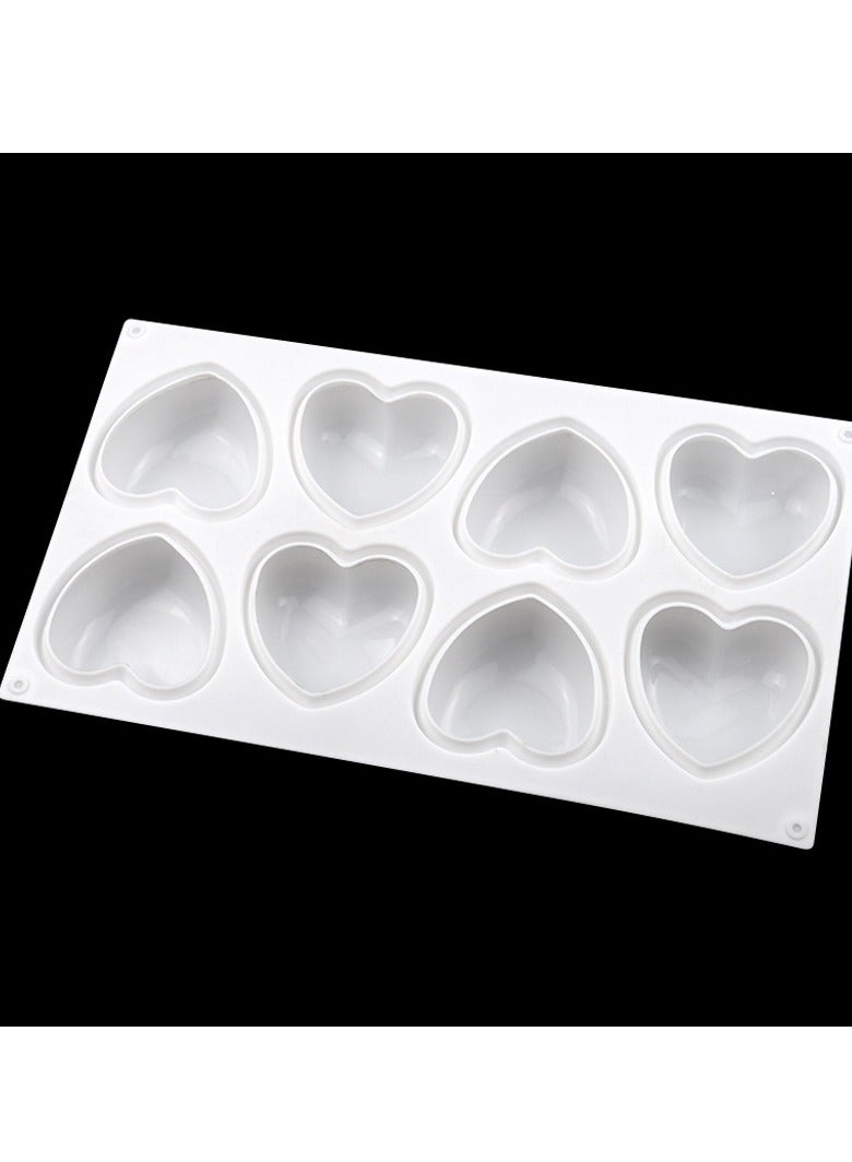 8 قوالب حلوى على شكل قلب على شكل قلب قوالب حلوى سيليكون قالب صابون شوكولاتة سيليكون قالب مكعبات الثلج لعيد الحب ذكرى الزواج - Image 3