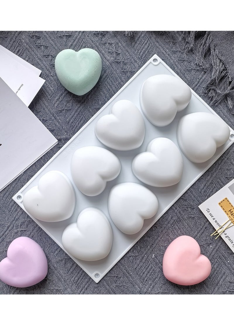 8 قوالب حلوى على شكل قلب على شكل قلب قوالب حلوى سيليكون قالب صابون شوكولاتة سيليكون قالب مكعبات الثلج لعيد الحب ذكرى الزواج - Image 4