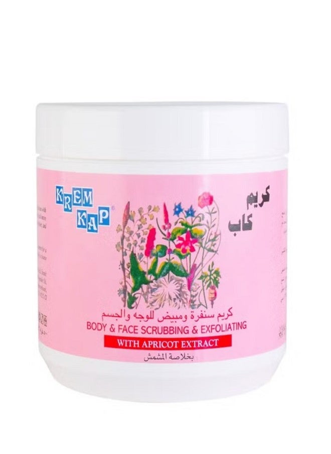 KREM KAP Body & Face Scrubbing & Exfoliating, With Apricot Extracts, For All Skin Types, Remove Dead Skin, Increase Skin Smoothness, 500 ml  - Image 1