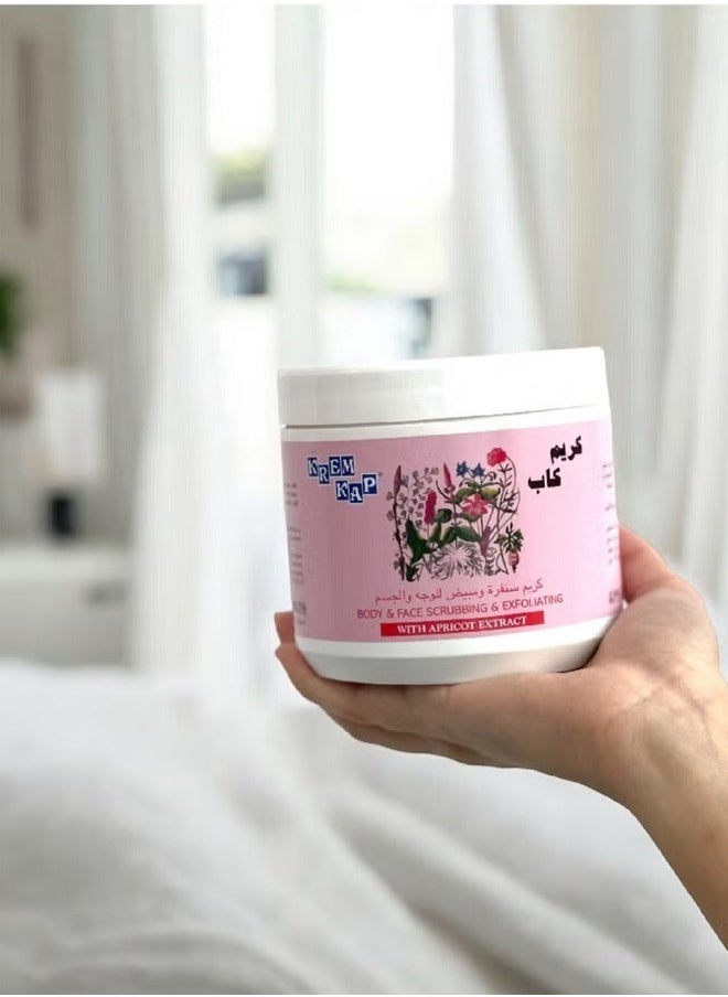 KREM KAP Body & Face Scrubbing & Exfoliating, With Apricot Extracts, For All Skin Types, Remove Dead Skin, Increase Skin Smoothness, 500 ml  - Image 4