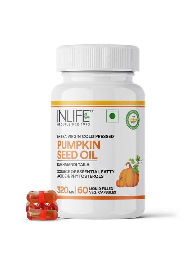 Inlife كبسولات زيت بذور اليقطين من INLIFE | زيت نقي معصور على البارد من الدرجة الممتازة | فيتواستيرولات نباتية | دعم صحة البروستاتا والمناعة | 60 كبسولة نباتية - Image 1