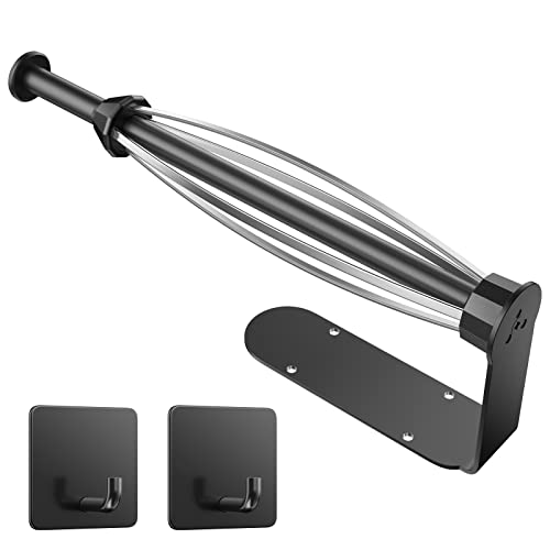 Winproper Paper Towel Holder Under Cabinet, Single Hand Operable Wall Mount with Damping Effect, Self-Adhesive or Drilled Paper Roll Holders for Kitchen, Bathroom, RV(2 Towel Robe Hooks) - Image 1