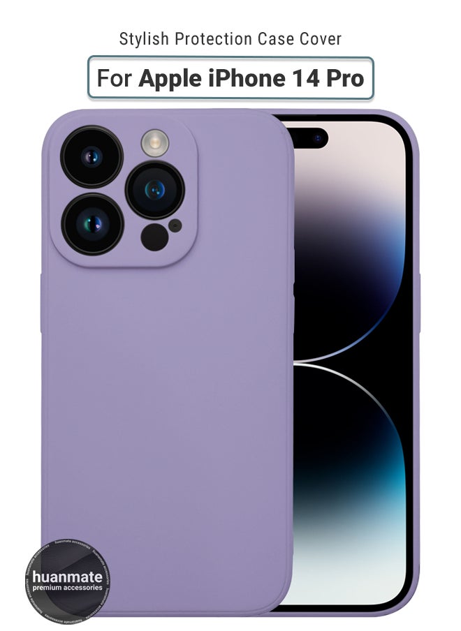 huanmate - Apple iPhone 14 Pro Silicone Cover Lavender - Premium 2.0mm TPU Silicon, Enhanced Camera Protection with Lens Shield, Shockproof & Water-Proof Cover for Apple iPhone 14 Pro - Image 1