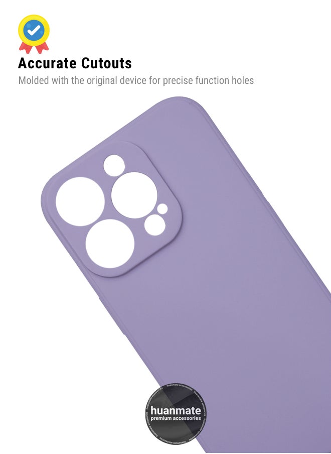 huanmate - Apple iPhone 14 Pro Silicone Cover Lavender - Premium 2.0mm TPU Silicon, Enhanced Camera Protection with Lens Shield, Shockproof & Water-Proof Cover for Apple iPhone 14 Pro - Image 1