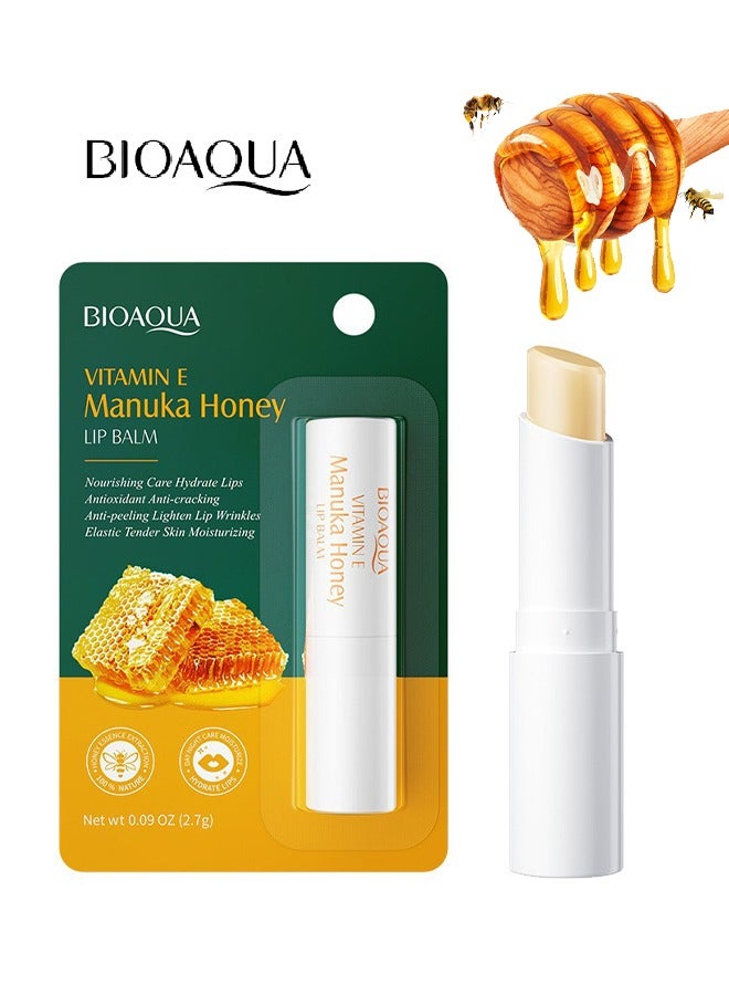 BIOAQUA Manuka Honey Lip Balm -  Vitamin E Moisturizing Lip Balm, Honey Colored  Lightens Lip Lines - Image 1