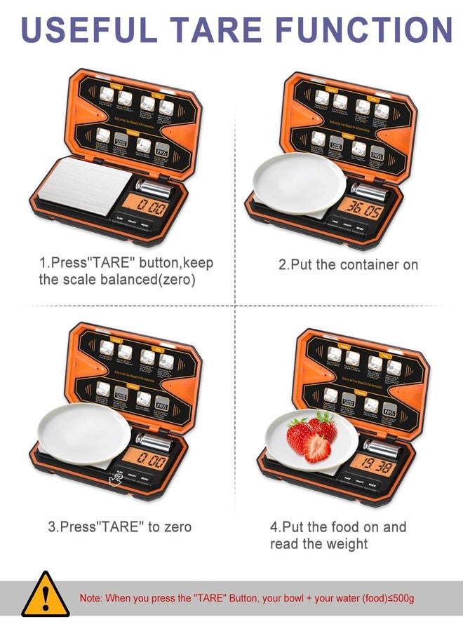 JXTZ Digital Pocket Scale 500g x 0.01g, High Accuracy Gram and Grain Scale, 6 Unit Basic, Tare Function and 180s Auto-Off, 50g Calibrated Weight Suitable for Weighing Jewelry, Gold, Coffee, Food - Image 4