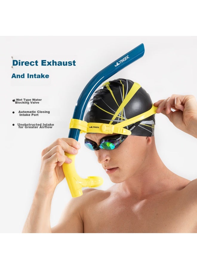 Yingfa Swimming Breath Tube, Professional Training For Free Diving, Front-mounted Wet Breath Tube, Royal Blue - Image 4