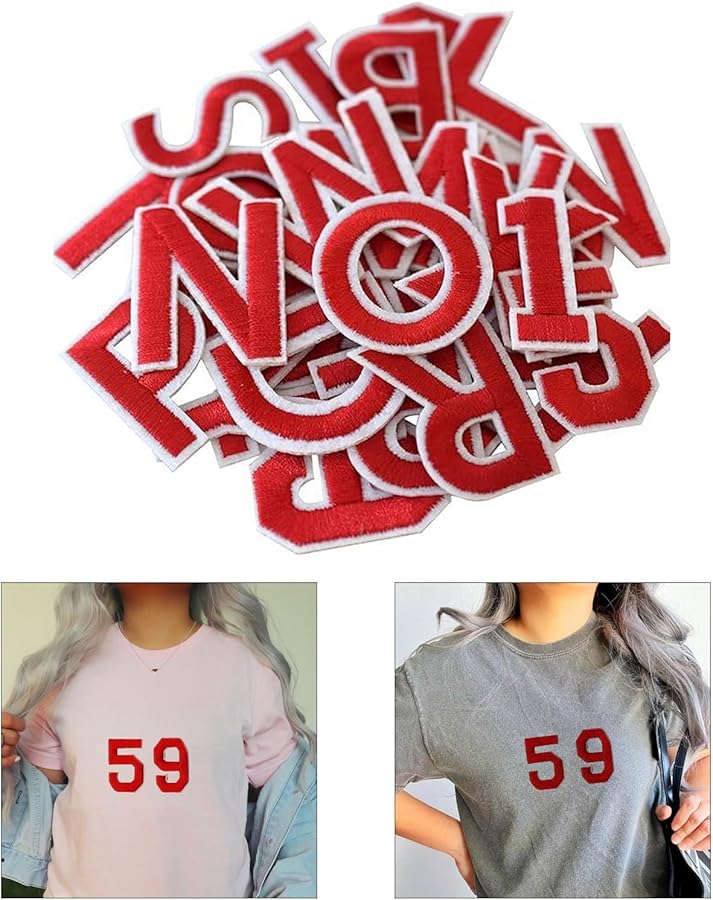 حزمة من 72 رقعة تطبيق بالحديد الأزرق من الحروف والأرقام المطرزة للملابس والحقائب والحرف اليدوية - Image 2