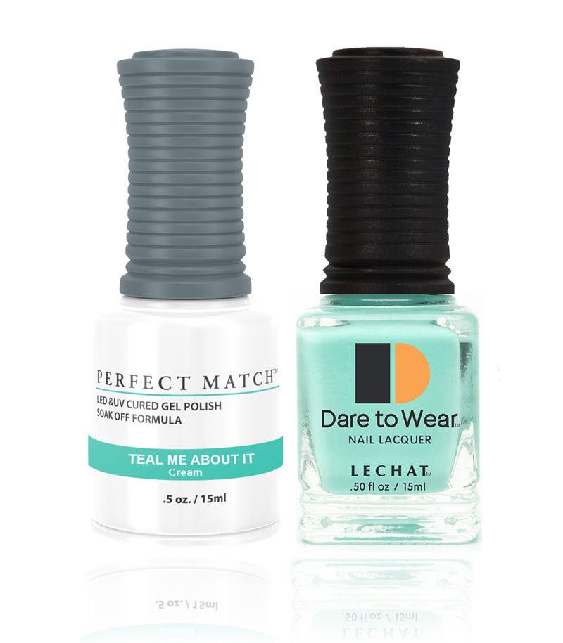 Perfect Match Gel Nail Polish 15ml Soak Off Long Lasting High Shine UV LED Gel Non Toxic Easy Application Wide Color Range for Manicure and Pedicure Teal Me About It PMS257