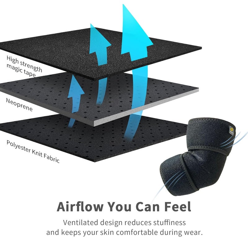 Bracoo Elbow Brace for Tendonitis Women Men, Tennis Elbow Compression Sleeve Wrap Support, Golfer's Elbow, Bursitis, Sprains, Strains, Sports Injury Recovery Joint, Arthritis Pain Relief, ES10 - Image 4
