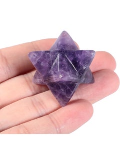Loveliome Natural Amethyst Merkaba Crystal Protection Sacred Meditation Energy Generator Healing Chakra Six-Pointed Star 1 Inch 