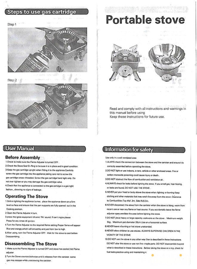 جيهام موقد غاز صغير محمول للتخييم في الهواء الطلق مع حقيبة تخزين - Image 5