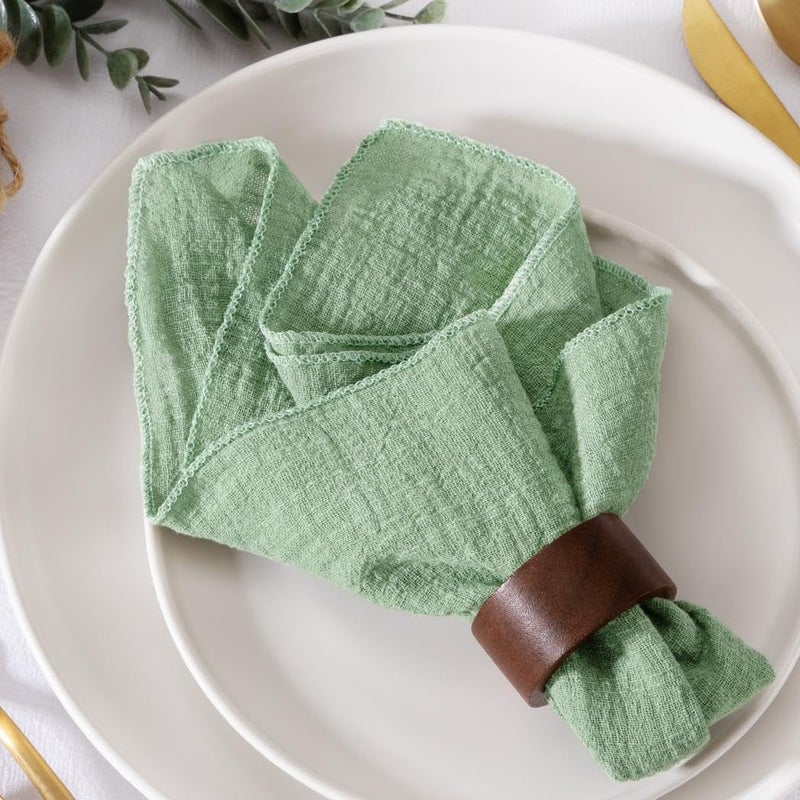 MLMW Sage Green Cloth Napkins Set of 10 Summer Dinner Cotton Linen Napkins 165165 for Wedding Party Bridal Shower Birthday Table Decorations - Image 1
