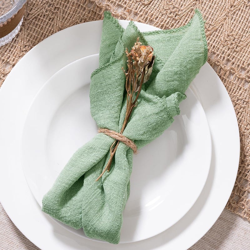 MLMW Sage Green Cloth Napkins Set of 10 Summer Dinner Cotton Linen Napkins 165165 for Wedding Party Bridal Shower Birthday Table Decorations - Image 4