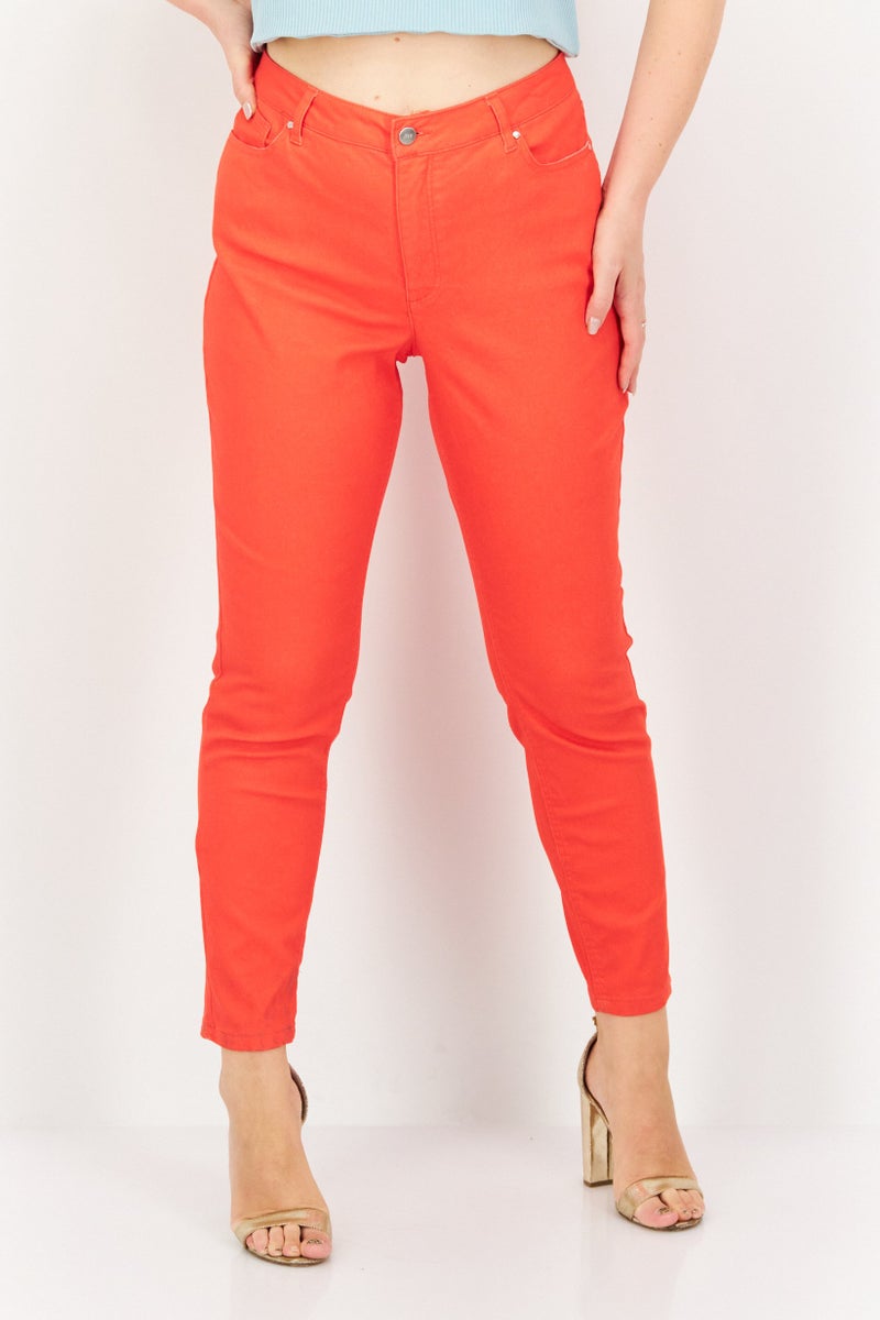 Jones New York Women Skinny Fit Plain No-Stretch Jeans, Red - Image 1