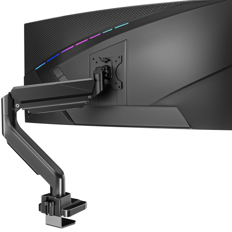 WALI Single Monitor Gas Spring Desk Mount Heavy Duty Aluminum Fully Adjustable Fit Screen up to 35 inch, 33 lbs. VESA 75 and 100 (GSM001XL), Black - Image 1