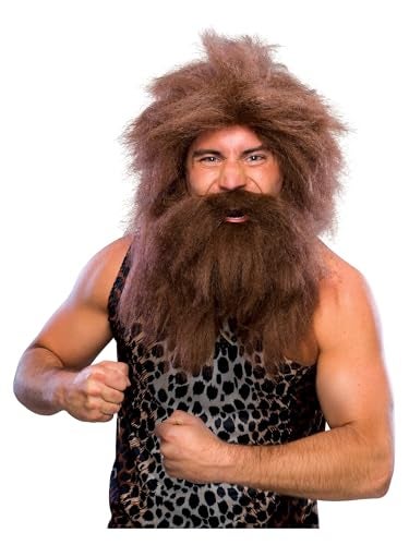 Rubies Caveman Beard Wig Set for Adults Mens No Size - Image 1