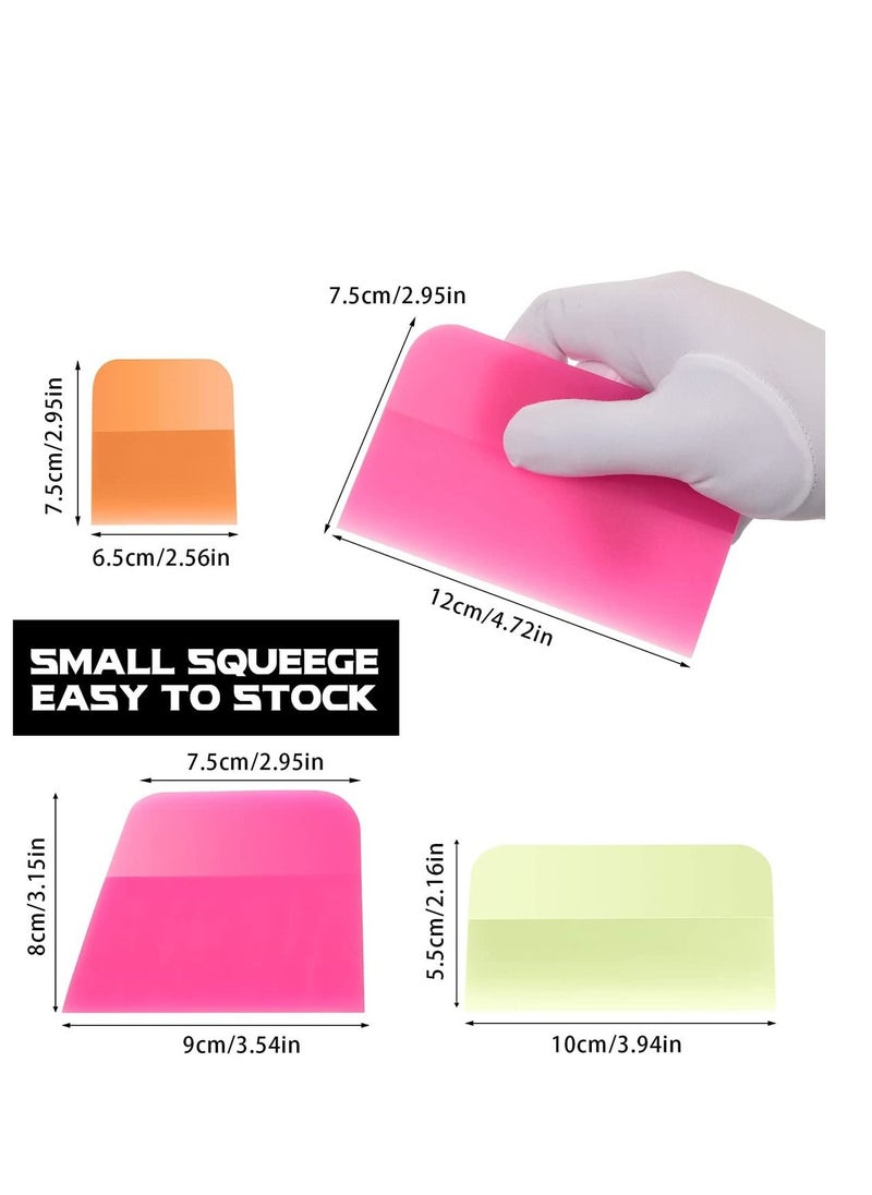 Y&D 4 Pcs PPF Squeegee Soft Silicone Rubber Scraper Anti Scratch TPU Coating for Car Vinyl Paint Protection Film Installation Wrap and Window Tint Windshield Glass Cleaning Kit Sizes  - Image 2