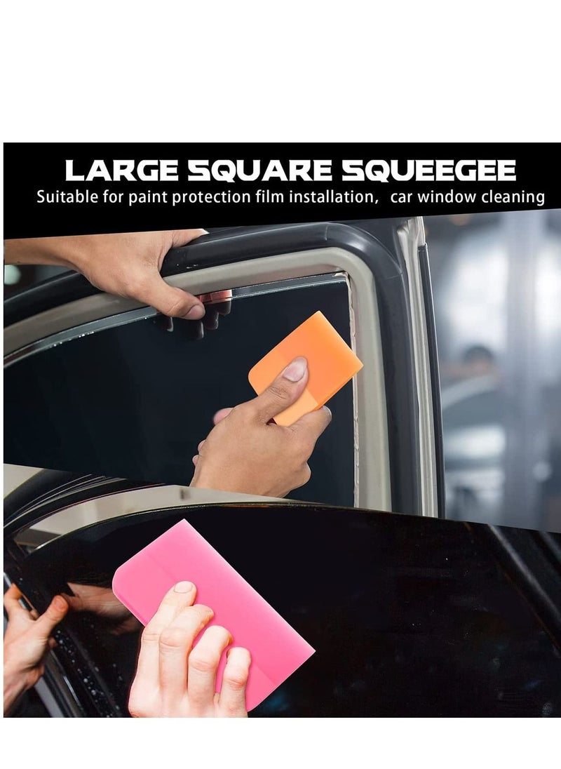 Y&D 4 Pcs PPF Squeegee Soft Silicone Rubber Scraper Anti Scratch TPU Coating for Car Vinyl Paint Protection Film Installation Wrap and Window Tint Windshield Glass Cleaning Kit Sizes  - Image 3
