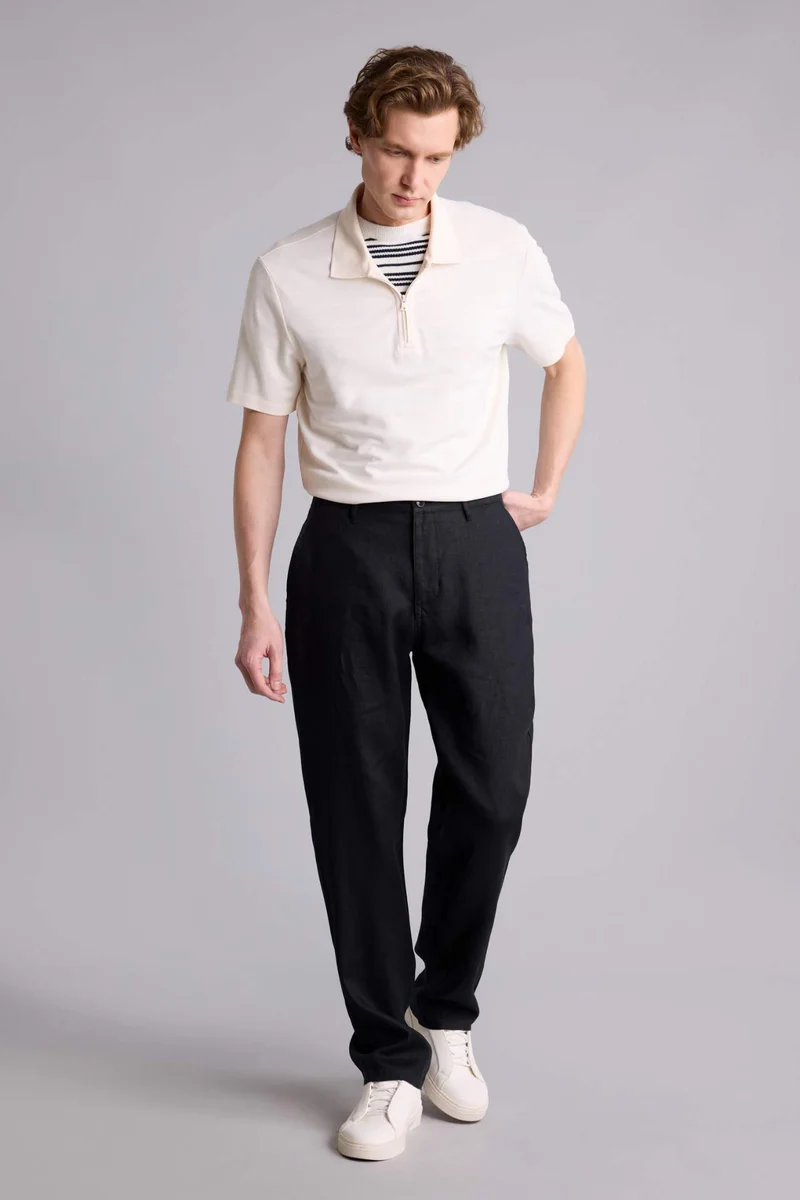 Defacto  Relax Fit Linen Trousers for Men | Best Price UAE