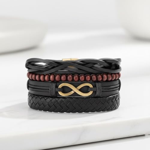 Vientiq Leather Bracelet For Men (gold) - Image 4