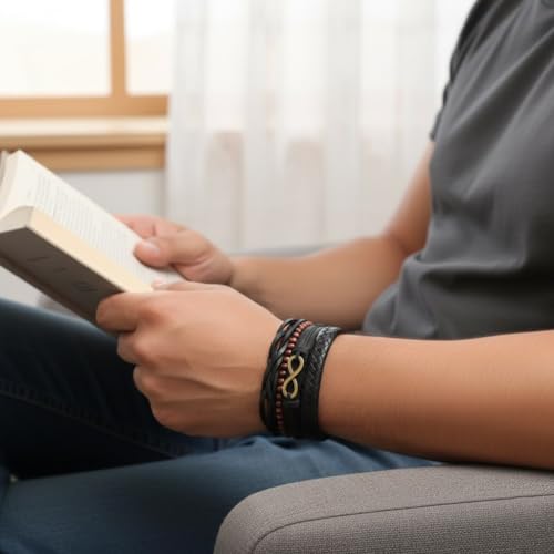 Vientiq Leather Bracelet For Men (gold) - Image 2