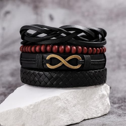 Vientiq Leather Bracelet For Men (gold) - Image 3